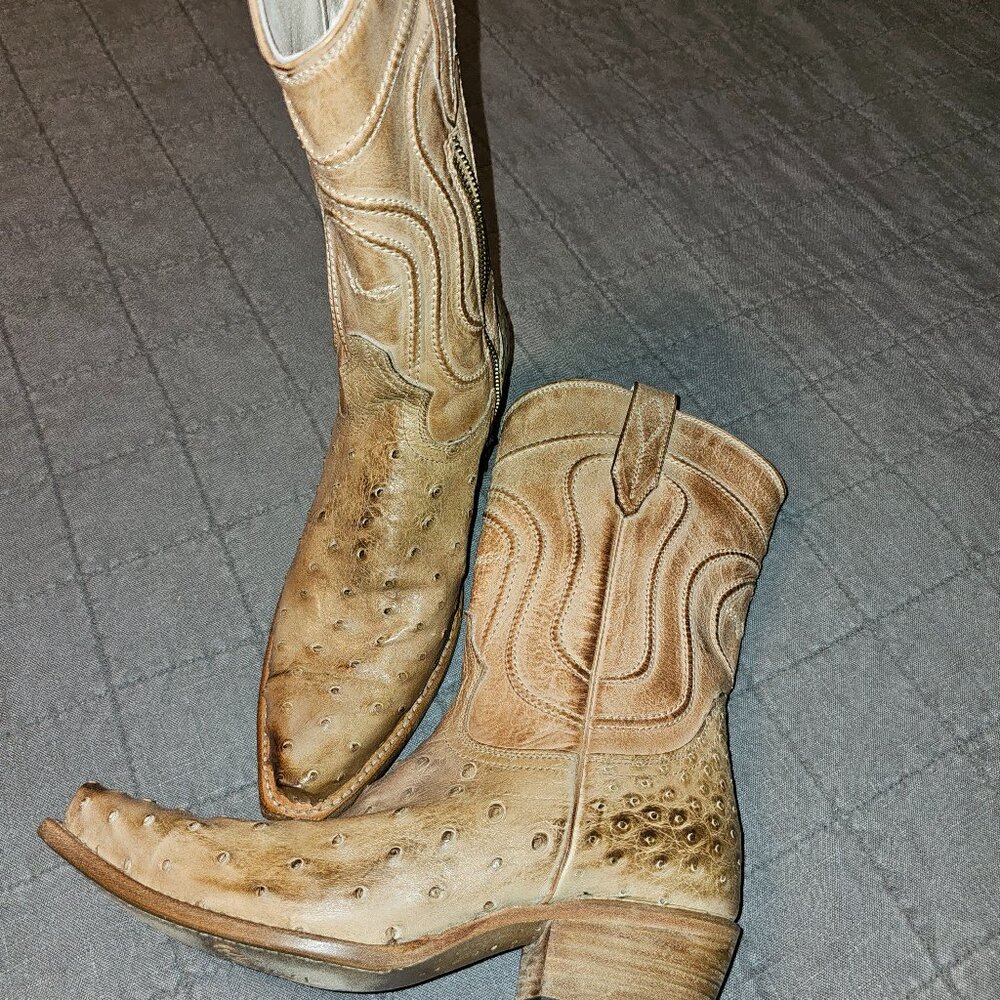 Freebird Warrick genuine ostrich skin boots